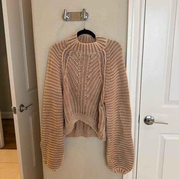REVOLVE Free People Sweetheart Chunky Knit Sweater in Sand Castle Women's Tan M - Picture 3 of 5